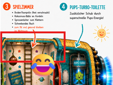 Mysteriöse Ausbuchtung im Spielzimmer