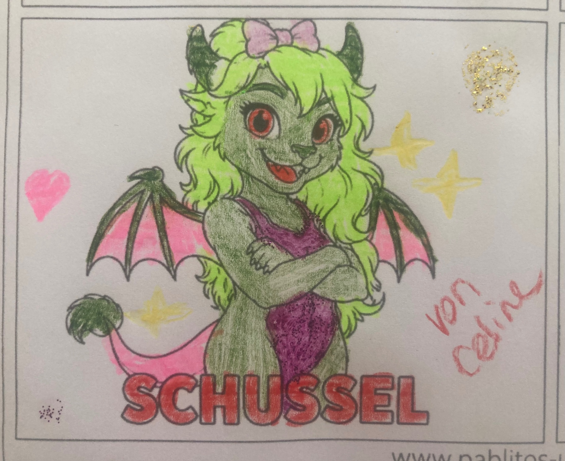 Schussel-Ausmalbild von Celine